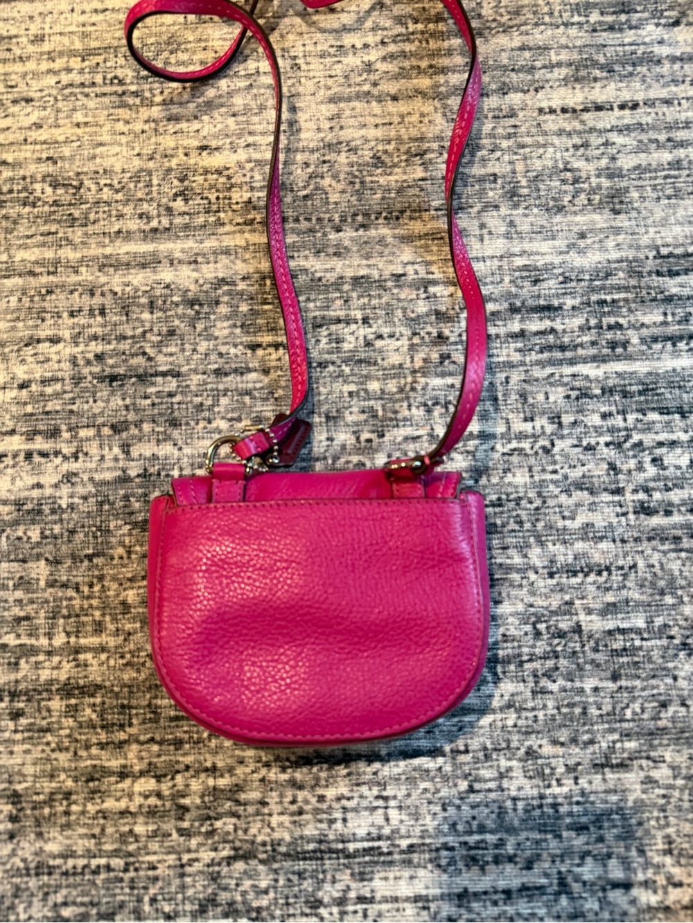 Coach Pebbled Leather Crossbody in Hot Pink - Picture 7 of 8